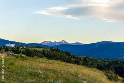 Photography Scenic view of the city and the mountains from Peets Hill in the Burke Park in B