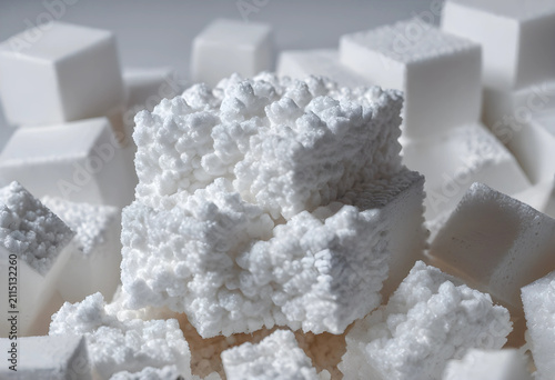 Macro close up of white sug...