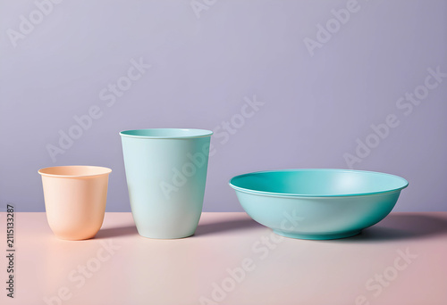 Pastel colored plastic cups...