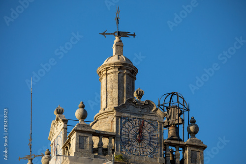Konstfotografi Close-up of the clock on the tower of Viseu Cathedral, Portugal