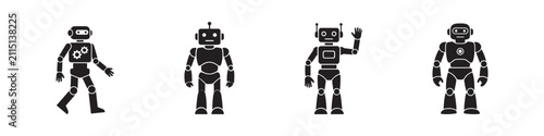 Foto Robot character icon set
