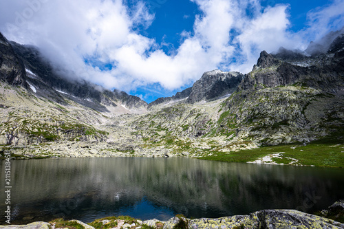 Mountain lake in the Valley of Five Spis Lakes in the High Tatras, Slovakia