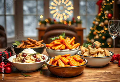 Christmas holiday dinner ta...