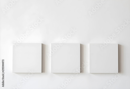 Three blank white square ca...