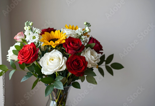 Mixed floral bouquet with r...