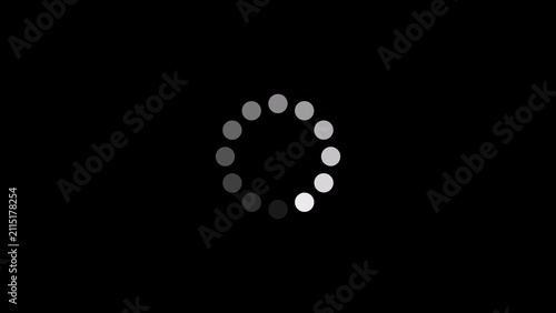 Circular loading bar icon with gray gradient dots