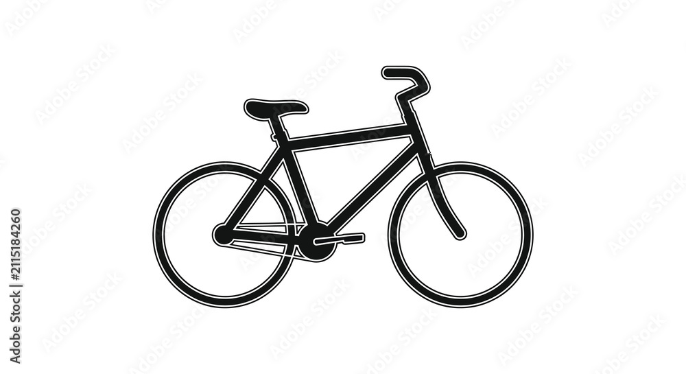 Fototapeta premium Bicycle silhouette on white background bike cycle