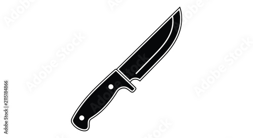 Knife silhouette on white background blade handle