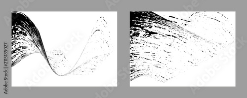 Black-and-white background created with black paint strokes,  vector eps
