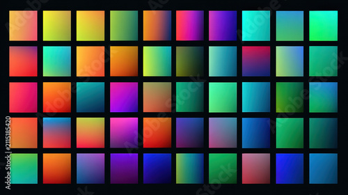 Colorful Squares Grid Neon Gradient Dark Background Abstract Pattern Design Palette Mosaic Vibrant Texture