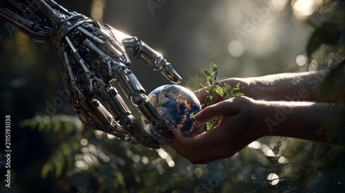 A glimpse of future through earthly connection. Cybernetic ident