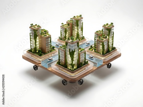 Sustainable Green Smart City with Vertical Forest Towers and Eco Urban Planning