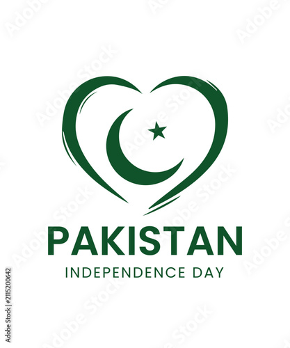 Pakistan independence day logo, Typography of the Name of Muslim Country 