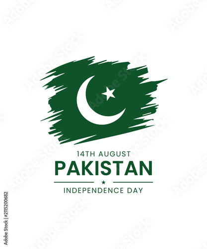 Pakistan independence day logo, Typography of the Name of Muslim Country 
