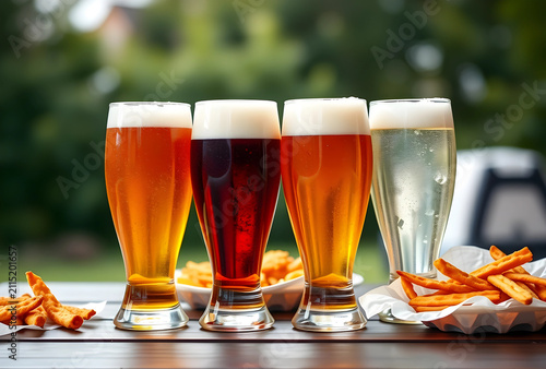 Four glasses of assorted cr...
