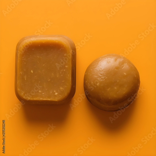 Square and round caramel ca...