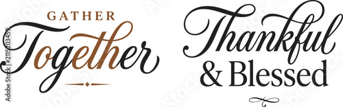 Foto Elegant calligraphy text designs for a festive thanks giving holiday celebration