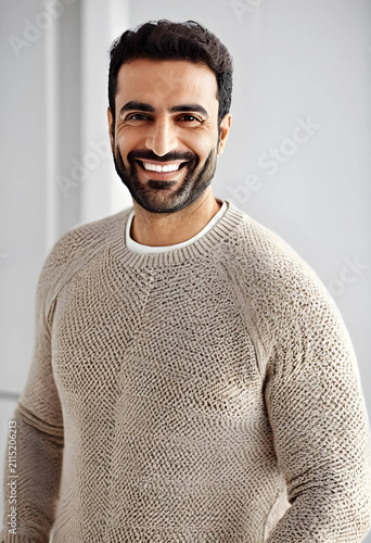 Smiling middle eastern man ...