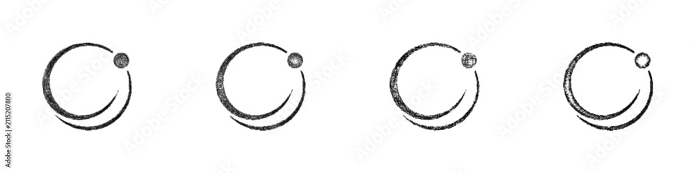 Fototapeta premium Black and white sketch orbit logo design set