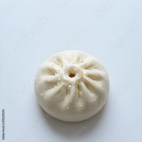 Steamed bao bun with a plea...