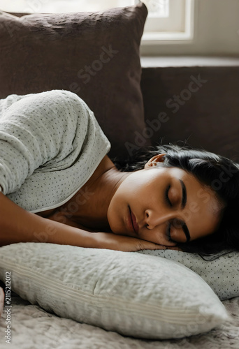 Young indian woman sleeping...