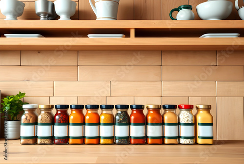 Assortment of spice jars wi...