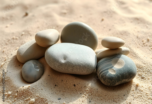 Smooth gray and beige beach...