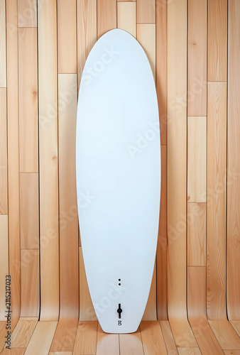 White surfboard with a sing...