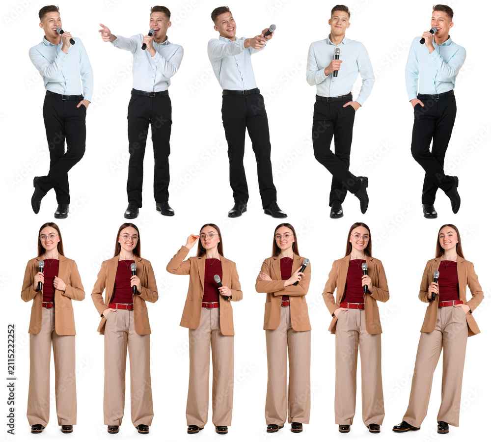 Obraz premium Host. Collection of portraits on white background