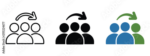 Referral vector icon representing people referral systems for business networking growth strategy and professional career recommendation campaign graphic