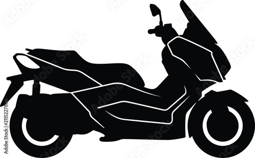 Silhouette vector of a modern urban maxi scooter motorcycle design
