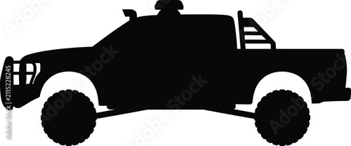 Silhouette vector off road pickup truck utility vehicle side design