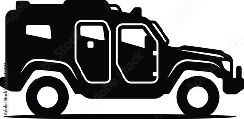 Silhouette vector off road vehicle for automotive extreme sport design
