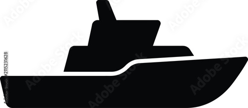 Silhouette vector yacht icon representing a luxury sea travel design
