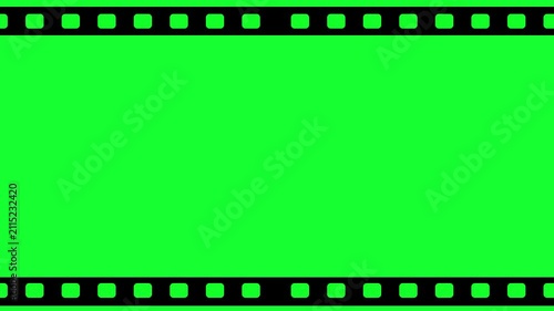 35mm strip frame overlay with green screen background, for cinematic editing, and motion