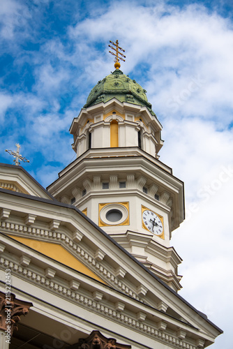 Holy Cross Cathedral is a Ruthenian Greek Catholic cathedral of Eparchy of Mukachevo in Uzhhorod, Ukraine