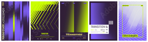 Fotografía Abstract geometric vector swiss art bundle with sharp kinetic shift grid and bru