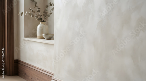 Elegant Limewash Painted Wall Abstract Visual Background with Clean Commercial Design Style Featuring Gradient, Texture, Wallpaper with Digital