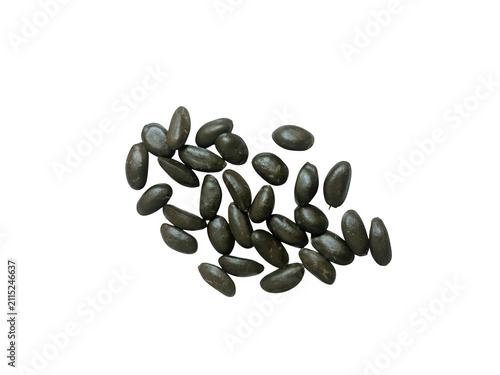Small pile of black organic chia seeds