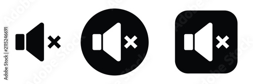 Foto Mute Button Icons featuring Speaker, Sound Off Symbols, Audio Controls, Media Pl