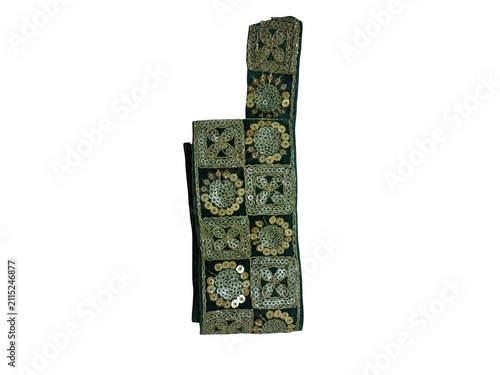 Abstract stack of gold and black decorative square tiles