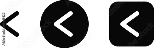 Foto Previous Button Icons featuring Chevron Left Symbol, Back Navigation, Left Arrow