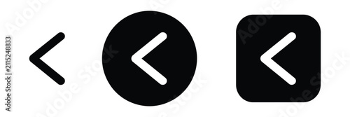 Obraz na plátne Previous Button Symbols for Chevron Left, Back Navigation, Left Arrow Controls,