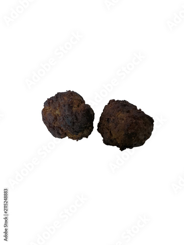 Two delicious homemade cooked meatballs