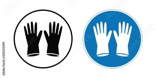 Foto Protective Gloves Safety Symbols for Hand Protection, Mandatory PPE Signage, Che