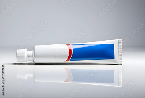 White toothpaste tube with ...
