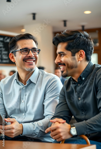 Two smiling diverse busines...