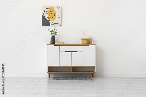 Modern white and wood sideb...