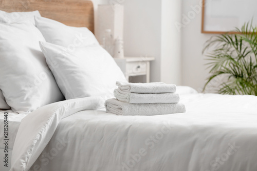 Stack of clean white towels...