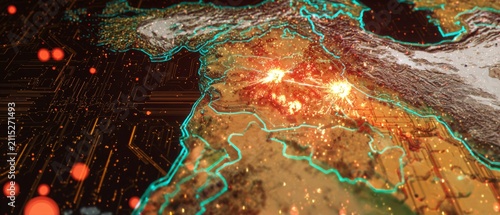 Escalating tensions: a nation under siege in dynamic cartography